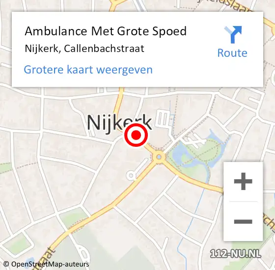 Locatie op kaart van de 112 melding: Ambulance Met Grote Spoed Naar Nijkerk, Callenbachstraat op 23 augustus 2021 02:13