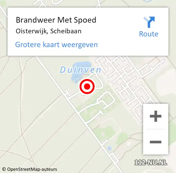 Locatie op kaart van de 112 melding: Brandweer Met Spoed Naar Oisterwijk, Scheibaan op 23 augustus 2021 03:41
