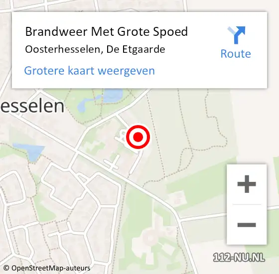 Locatie op kaart van de 112 melding: Brandweer Met Grote Spoed Naar Oosterhesselen, De Etgaarde op 5 oktober 2013 17:26