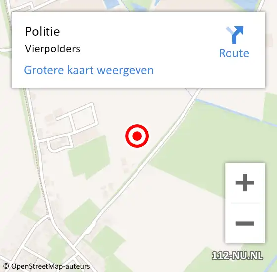 Locatie op kaart van de 112 melding: Politie Vierpolders op 23 augustus 2021 06:45