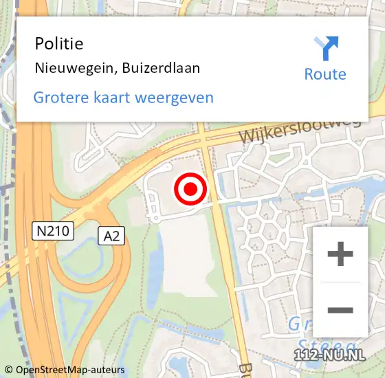 Locatie op kaart van de 112 melding: Politie Nieuwegein, Buizerdlaan op 23 augustus 2021 07:25