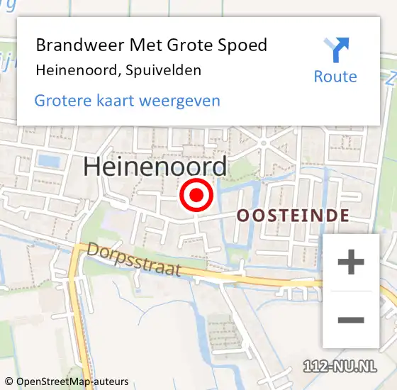 Locatie op kaart van de 112 melding: Brandweer Met Grote Spoed Naar Heinenoord, Spuivelden op 23 augustus 2021 07:25