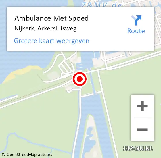 Locatie op kaart van de 112 melding: Ambulance Met Spoed Naar Nijkerk, Arkersluisweg op 23 augustus 2021 07:28