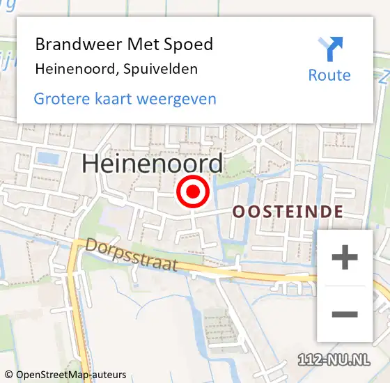 Locatie op kaart van de 112 melding: Brandweer Met Spoed Naar Heinenoord, Spuivelden op 23 augustus 2021 07:47