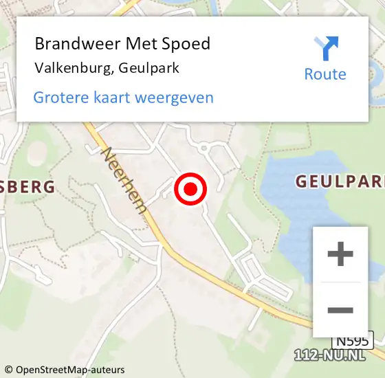 Locatie op kaart van de 112 melding: Brandweer Met Spoed Naar Valkenburg, Geulpark op 23 augustus 2021 08:09