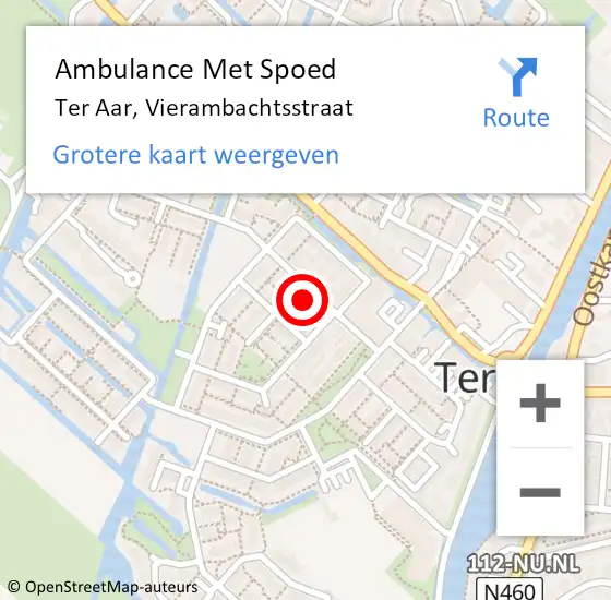 Locatie op kaart van de 112 melding: Ambulance Met Spoed Naar Ter Aar, Vierambachtsstraat op 23 augustus 2021 08:52