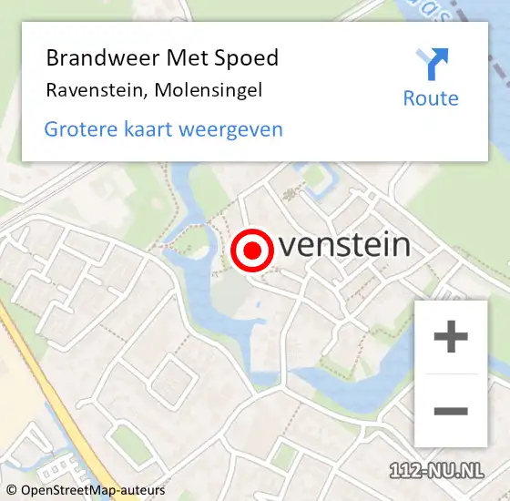 Locatie op kaart van de 112 melding: Brandweer Met Spoed Naar Ravenstein, Molensingel op 23 augustus 2021 09:33