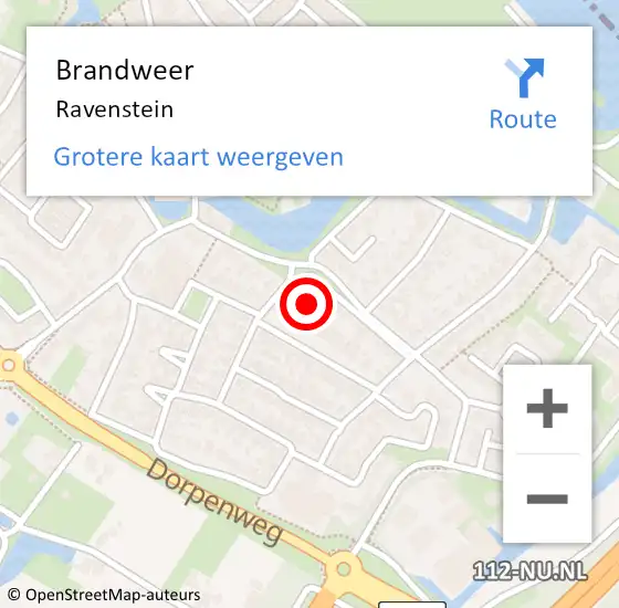 Locatie op kaart van de 112 melding: Brandweer Ravenstein op 23 augustus 2021 09:34