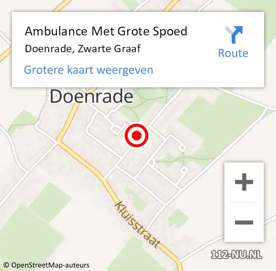 Locatie op kaart van de 112 melding: Ambulance Met Grote Spoed Naar Doenrade, Zwarte Graaf op 20 juni 2014 15:00