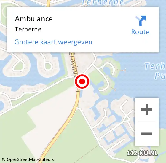 Locatie op kaart van de 112 melding: Ambulance Terherne op 23 augustus 2021 10:14