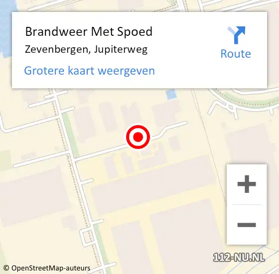 Locatie op kaart van de 112 melding: Brandweer Met Spoed Naar Zevenbergen, Jupiterweg op 23 augustus 2021 10:20