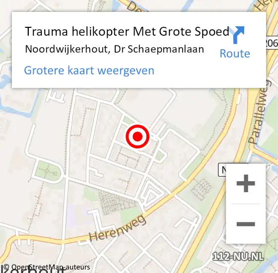 Locatie op kaart van de 112 melding: Trauma helikopter Met Grote Spoed Naar Noordwijkerhout, Dr Schaepmanlaan op 23 augustus 2021 11:20