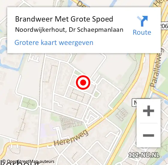 Locatie op kaart van de 112 melding: Brandweer Met Grote Spoed Naar Noordwijkerhout, Dr Schaepmanlaan op 23 augustus 2021 11:21