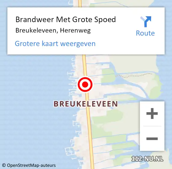 Locatie op kaart van de 112 melding: Brandweer Met Grote Spoed Naar Breukeleveen, Herenweg op 20 juni 2014 15:12