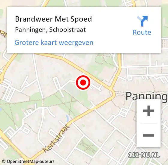 Locatie op kaart van de 112 melding: Brandweer Met Spoed Naar Panningen, Schoolstraat op 23 augustus 2021 12:16