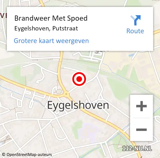 Locatie op kaart van de 112 melding: Brandweer Met Spoed Naar Eygelshoven, Putstraat op 23 augustus 2021 12:30