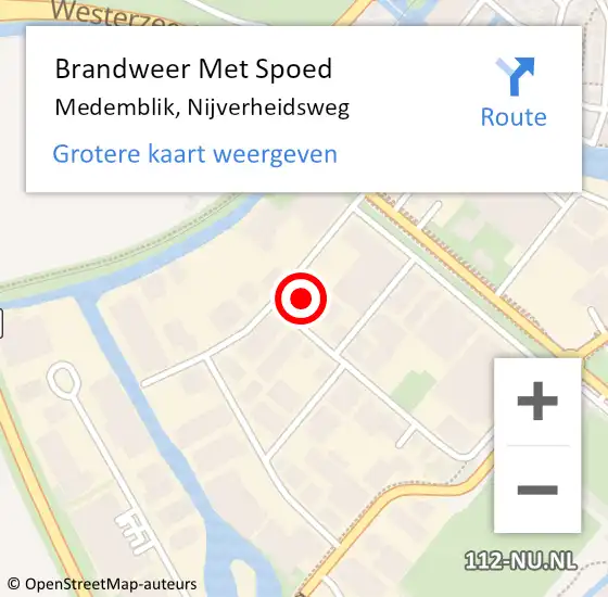 Locatie op kaart van de 112 melding: Brandweer Met Spoed Naar Medemblik, Nijverheidsweg op 23 augustus 2021 12:52