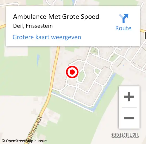 Locatie op kaart van de 112 melding: Ambulance Met Grote Spoed Naar Deil, Frissestein op 23 augustus 2021 12:56