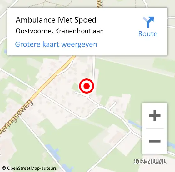 Locatie op kaart van de 112 melding: Ambulance Met Spoed Naar Oostvoorne, Kranenhoutlaan op 23 augustus 2021 12:59