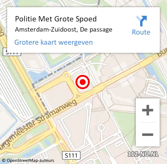 Locatie op kaart van de 112 melding: Politie Met Grote Spoed Naar Amsterdam-Zuidoost, De passage op 23 augustus 2021 13:26