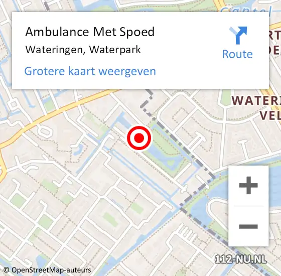 Locatie op kaart van de 112 melding: Ambulance Met Spoed Naar Wateringen, Waterpark op 23 augustus 2021 13:56