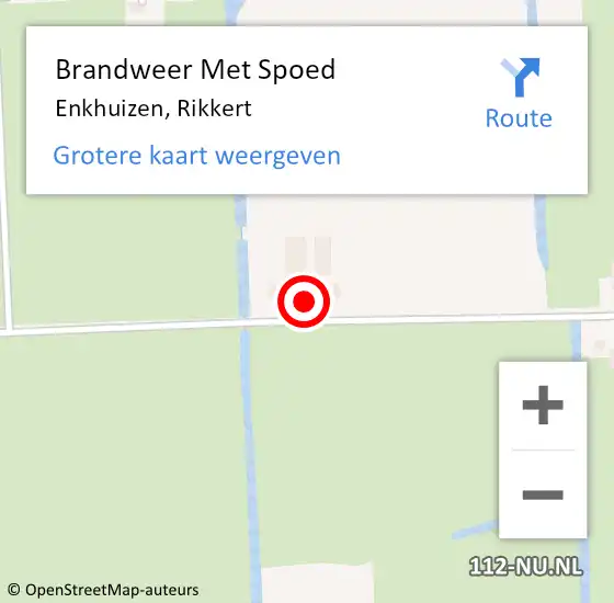 Locatie op kaart van de 112 melding: Brandweer Met Spoed Naar Enkhuizen, Rikkert op 23 augustus 2021 14:05