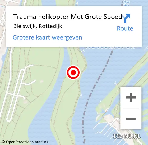 Locatie op kaart van de 112 melding: Trauma helikopter Met Grote Spoed Naar Bleiswijk, Rottedijk op 23 augustus 2021 14:49