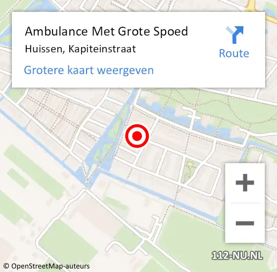 Locatie op kaart van de 112 melding: Ambulance Met Grote Spoed Naar Huissen, Kapiteinstraat op 23 augustus 2021 15:06