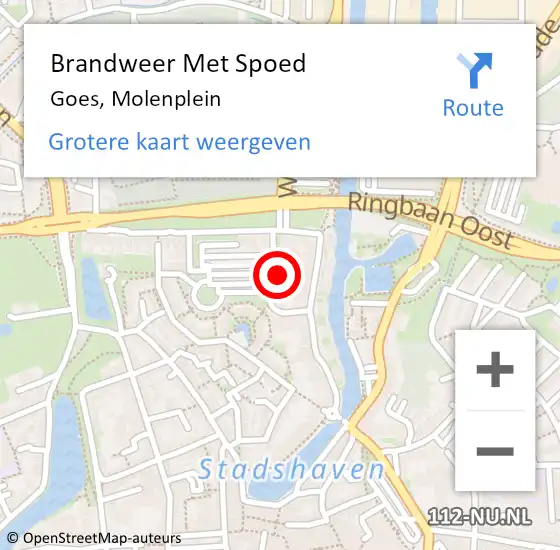 Locatie op kaart van de 112 melding: Brandweer Met Spoed Naar Goes, Molenplein op 23 augustus 2021 16:11