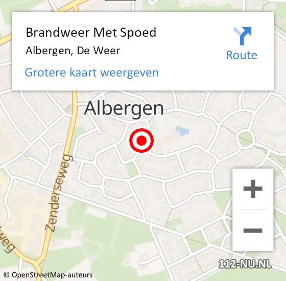 Locatie op kaart van de 112 melding: Brandweer Met Spoed Naar Albergen, De Weer op 23 augustus 2021 17:45