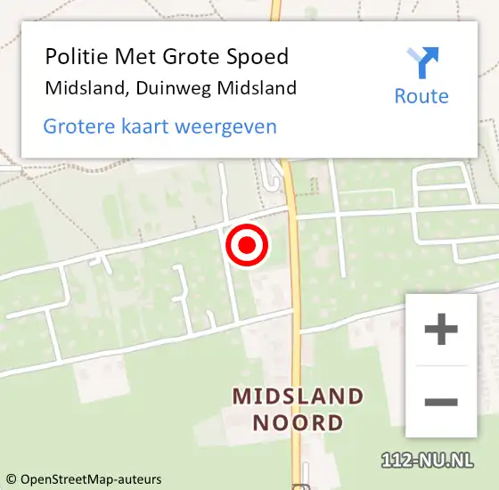 Locatie op kaart van de 112 melding: Politie Met Grote Spoed Naar Midsland, Duinweg Midsland op 23 augustus 2021 17:54