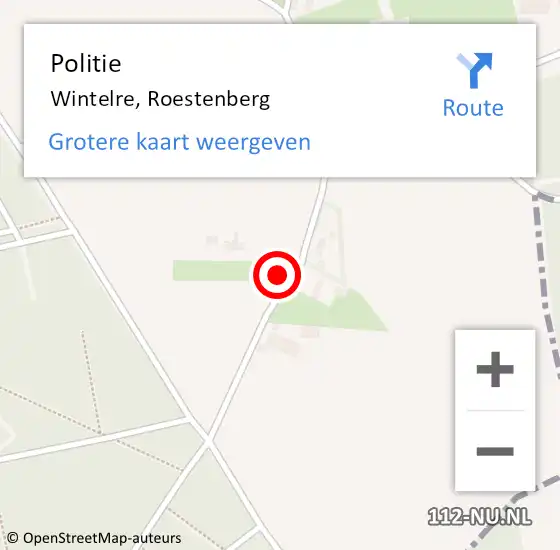 Locatie op kaart van de 112 melding: Politie Wintelre, Roestenberg op 23 augustus 2021 19:19