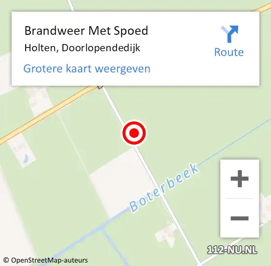 Locatie op kaart van de 112 melding: Brandweer Met Spoed Naar Holten, Doorlopendedijk op 23 augustus 2021 20:20