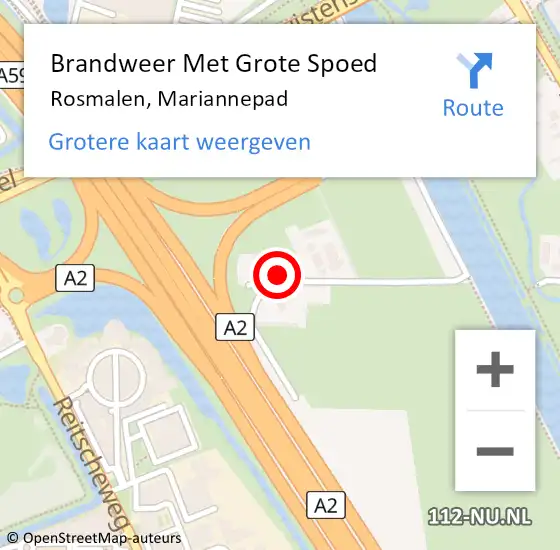 Locatie op kaart van de 112 melding: Brandweer Met Grote Spoed Naar Rosmalen, Mariannepad op 23 augustus 2021 20:49