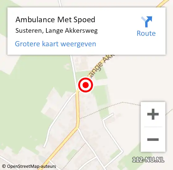 Locatie op kaart van de 112 melding: Ambulance Met Spoed Naar Susteren, Lange Akkersweg op 20 juni 2014 16:00