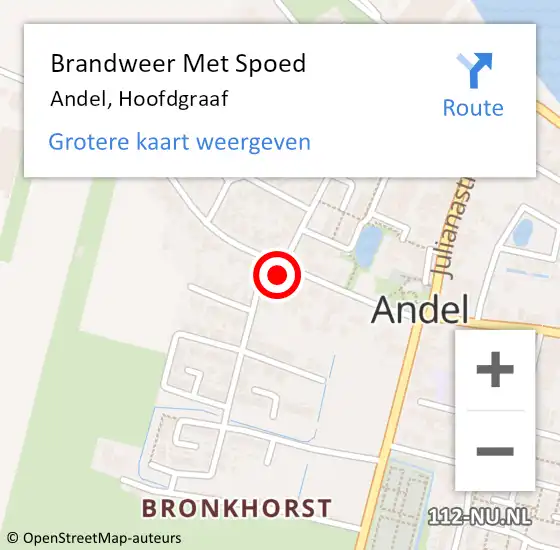 Locatie op kaart van de 112 melding: Brandweer Met Spoed Naar Andel, Hoofdgraaf op 23 augustus 2021 21:32