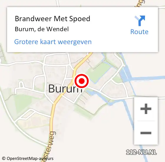 Locatie op kaart van de 112 melding: Brandweer Met Spoed Naar Burum, de Wendel op 23 augustus 2021 21:36