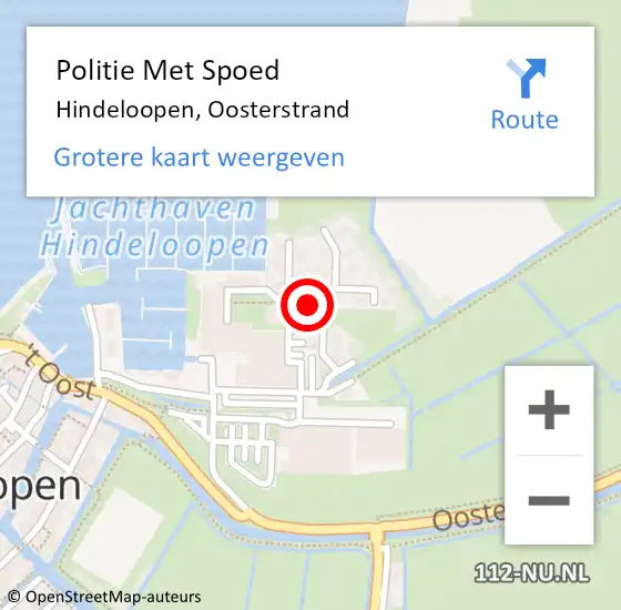 Locatie op kaart van de 112 melding: Politie Met Spoed Naar Hindeloopen, Oosterstrand op 23 augustus 2021 22:33