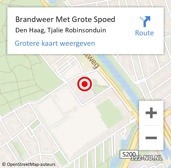 Locatie op kaart van de 112 melding: Brandweer Met Grote Spoed Naar Den Haag, Tjalie Robinsonduin op 23 augustus 2021 22:35