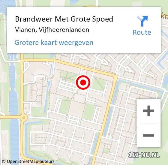 Locatie op kaart van de 112 melding: Brandweer Met Grote Spoed Naar Vianen, Vijfheerenlanden op 23 augustus 2021 23:47