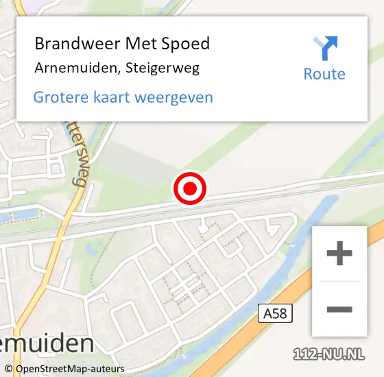 Locatie op kaart van de 112 melding: Brandweer Met Spoed Naar Arnemuiden, Steigerweg op 24 augustus 2021 00:16
