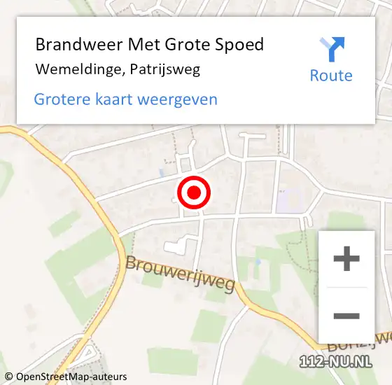 Locatie op kaart van de 112 melding: Brandweer Met Grote Spoed Naar Wemeldinge, Patrijsweg op 24 augustus 2021 00:29