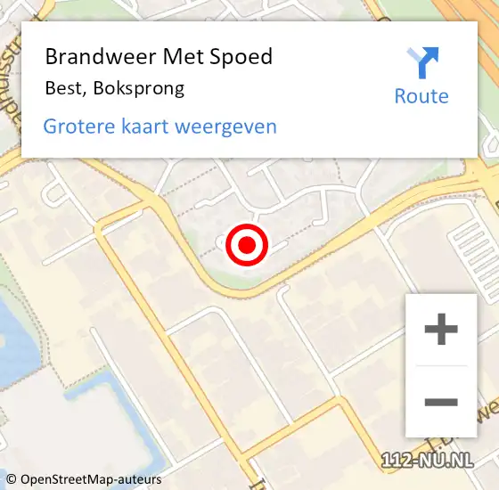 Locatie op kaart van de 112 melding: Brandweer Met Spoed Naar Best, Boksprong op 24 augustus 2021 01:28