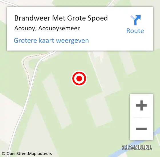 Locatie op kaart van de 112 melding: Brandweer Met Grote Spoed Naar Acquoy, Acquoysemeer op 24 augustus 2021 02:15