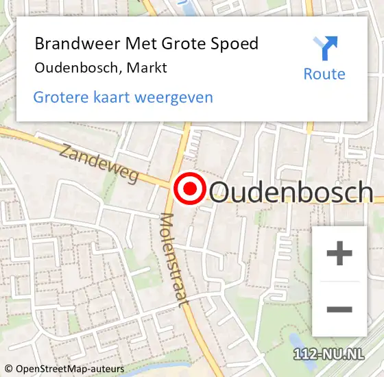 Locatie op kaart van de 112 melding: Brandweer Met Grote Spoed Naar Oudenbosch, Markt op 24 augustus 2021 03:30