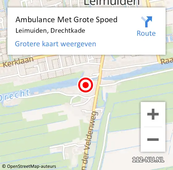 Locatie op kaart van de 112 melding: Ambulance Met Grote Spoed Naar Leimuiden, Drechtkade op 24 augustus 2021 05:49