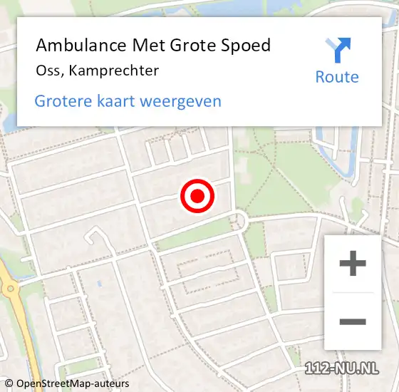 Locatie op kaart van de 112 melding: Ambulance Met Grote Spoed Naar Oss, Kamprechter op 20 juni 2014 16:26