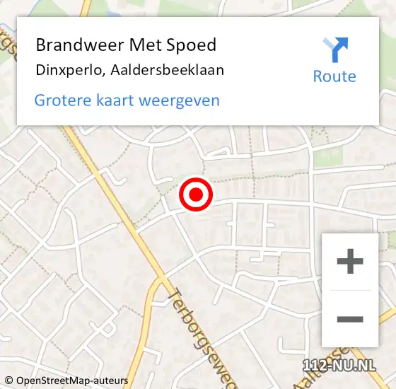 Locatie op kaart van de 112 melding: Brandweer Met Spoed Naar Dinxperlo, Aaldersbeeklaan op 24 augustus 2021 10:18