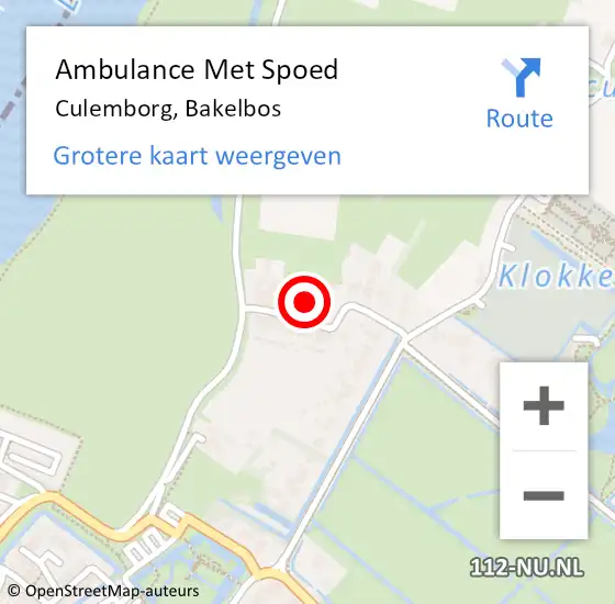 Locatie op kaart van de 112 melding: Ambulance Met Spoed Naar Culemborg, Bakelbos op 24 augustus 2021 10:22