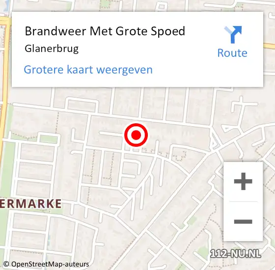 Locatie op kaart van de 112 melding: Brandweer Met Grote Spoed Naar Glanerbrug op 24 augustus 2021 11:02